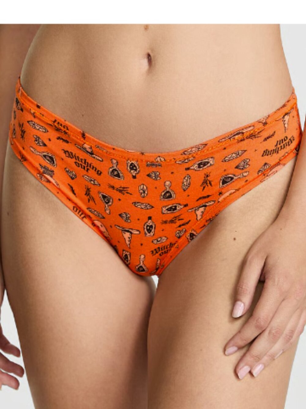 Victoria's Secret Pink Halloween Cheeky Panty Medium New Witch spell Cotton VS